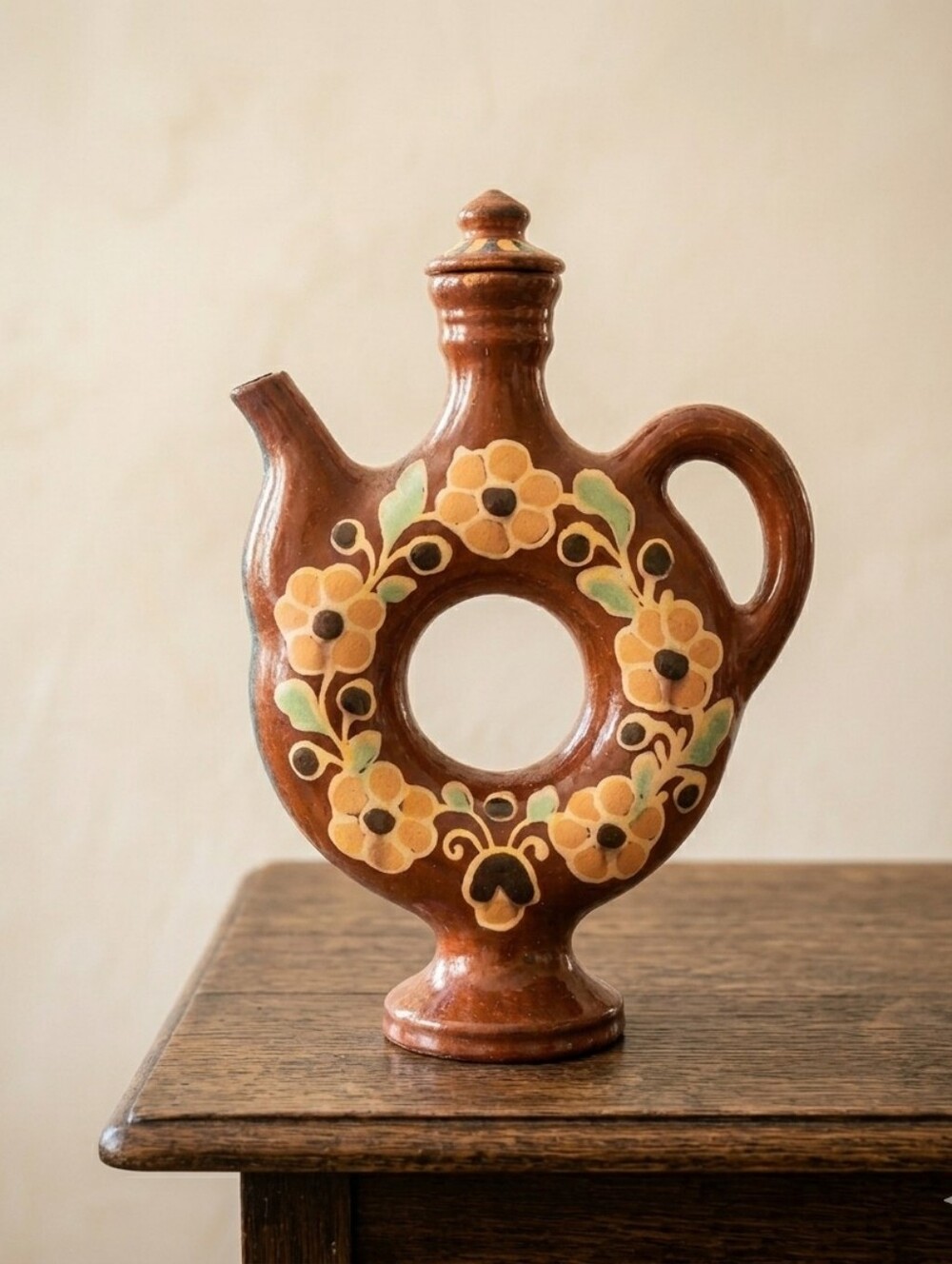 Handcrafted Vintage Ukranian Ceramic Kumanets Jug 60s 70s USSR